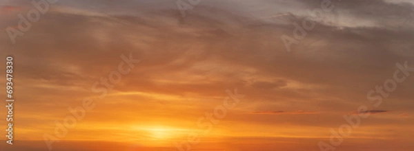 Obraz Wide-format, red sunset or sunrise, sky with a multitude of vibrant color shades.