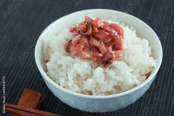 Fototapeta イカの塩辛とご飯