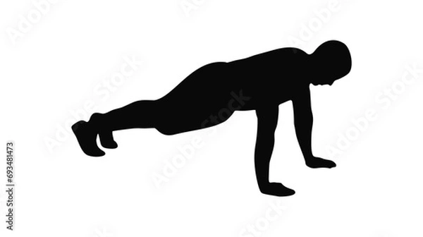 Fototapeta silhouette of person pushing up vector ellement icon