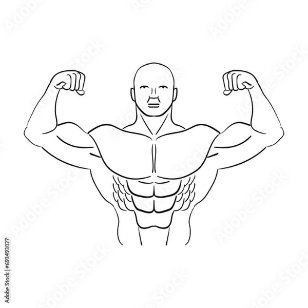 Obraz Bodybuilder graphic. Vector illustration image.