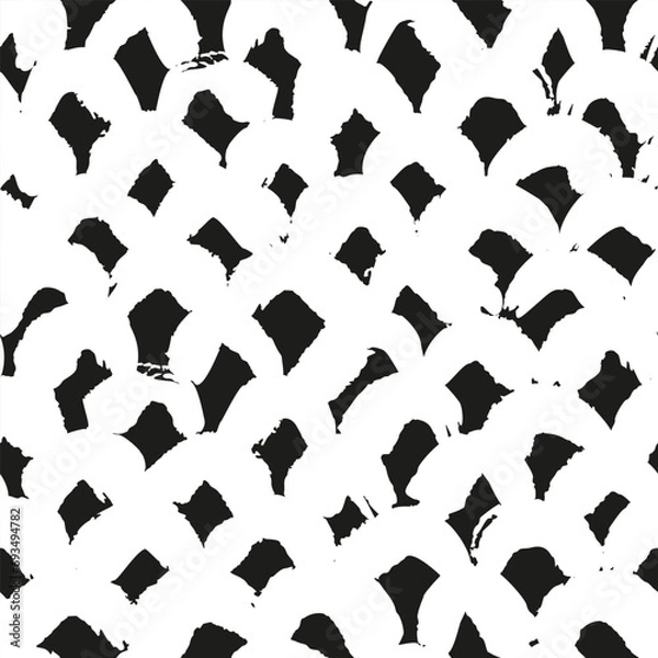 Fototapeta Abstract hand drawn grid ink seamless pattern.