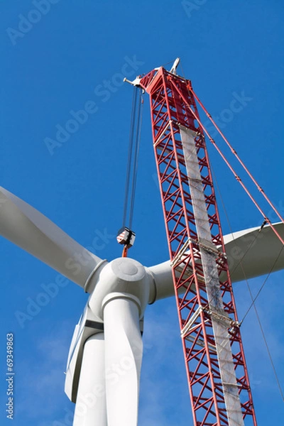 Obraz Windkraftanlage im Aufbau