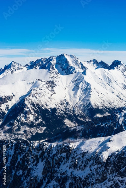 Obraz snow covered mountains in winter