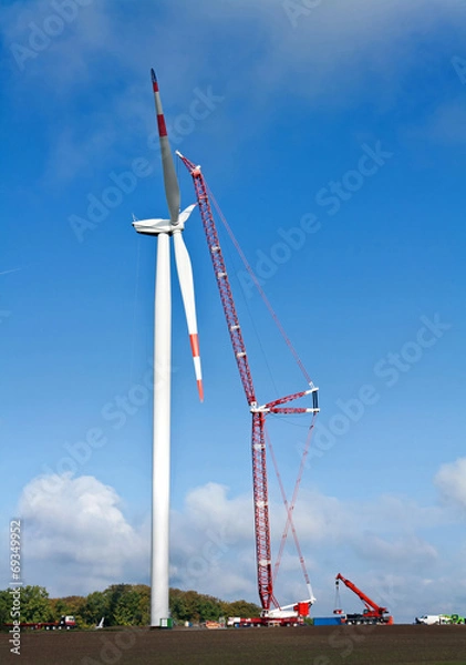 Obraz Windenergieanlage im Aufbau
