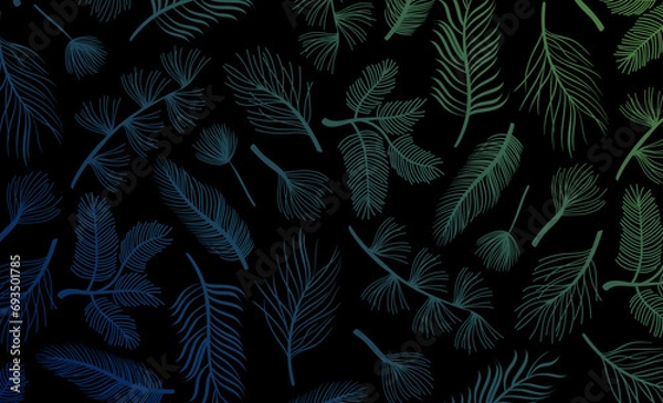 Fototapeta background of flora and palm leaves