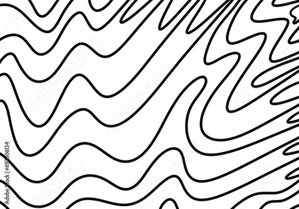 Fototapeta "Curling Curves: Abstract Artwork with Elegant Black and White Lines. Mesmerizing blend of intricate curls and curves, showcasing the beauty of monochromatic contrast. Perfect for modern designs.