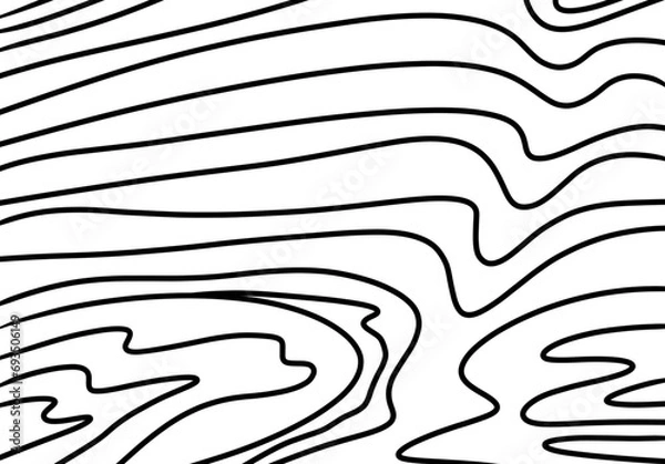 Fototapeta "Curling Curves: Abstract Artwork with Elegant Black and White Lines. Mesmerizing blend of intricate curls and curves, showcasing the beauty of monochromatic contrast. Perfect for modern designs.
