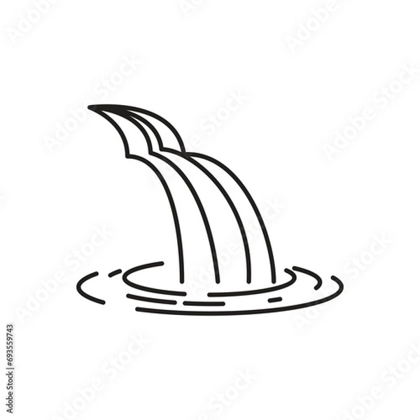 Fototapeta Waterfall line icon. isolated on white background. vector illustration