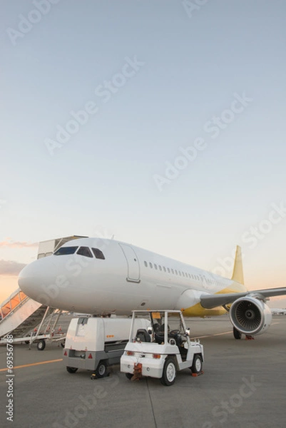 Obraz Airplane on airport runway