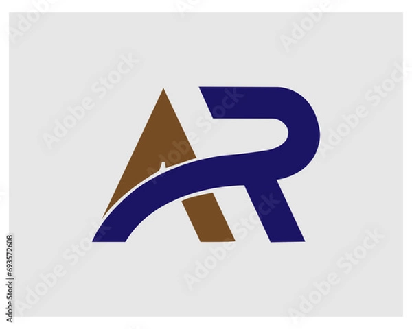 Obraz Initial Letter AR Logo Design. Unique new stylish modern attractive AR initial based letter icon logo.