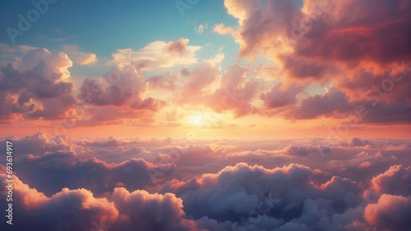 Obraz sunset over the clouds