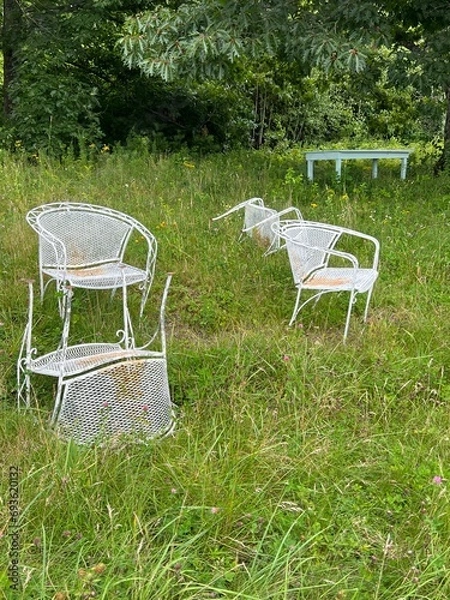 Fototapeta abandoned chairs