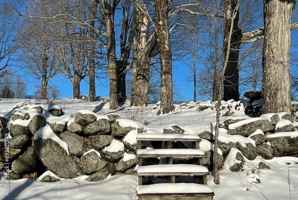 Fototapeta steps and wall