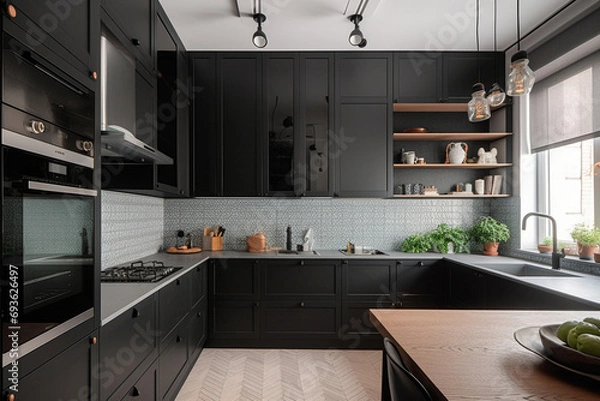 Fototapeta modern kitchen in a kitchen