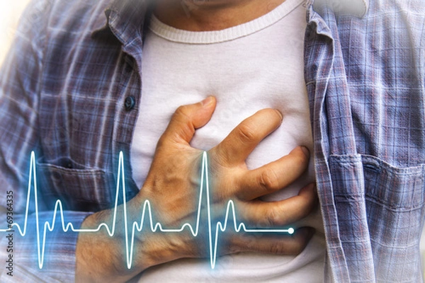 Obraz Men with chest pain - heart attack