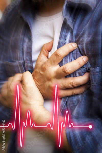Obraz Men with chest pain - heart attack
