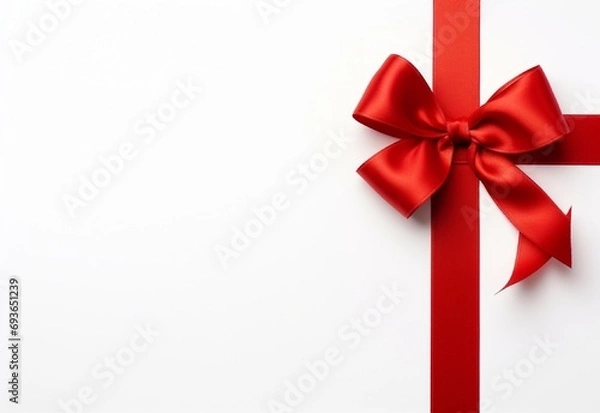 Obraz red bow on white background Generating By AI Technology