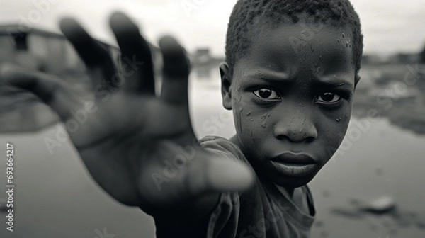 Obraz A poor African boy