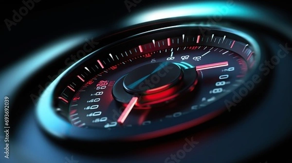 Fototapeta futuristic car speedometer gauge dial generative AI