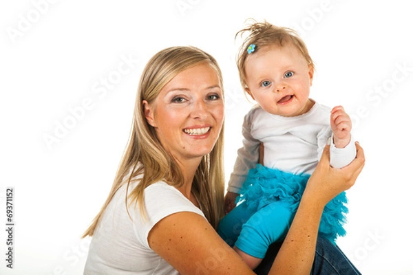 Obraz Mother with two young daughters