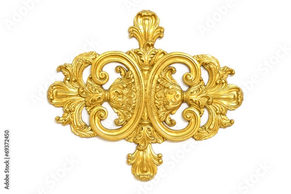 Obraz of an ancient gold ornament on a white background