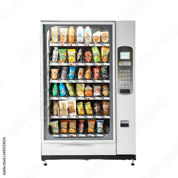 Obraz Vending machine, transparent background, isolated image, generative AI