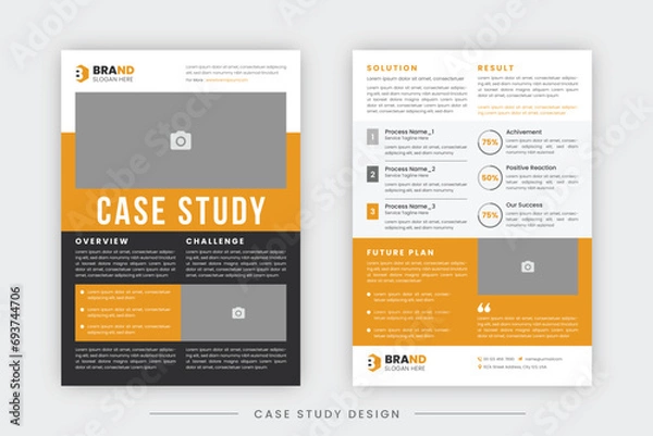 Fototapeta Case Study template with minimal design, Corporate Case Study Template, Poster design with Case Study	