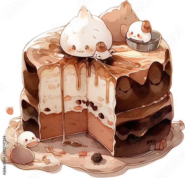 Obraz chocolate cake chibi