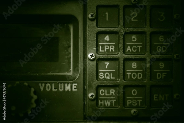 Obraz Military communication control panel, grunge style.