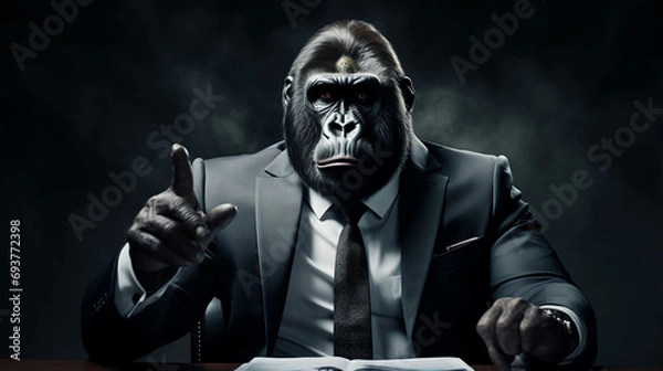 Fototapeta GORILLA GIVING A SPEECH