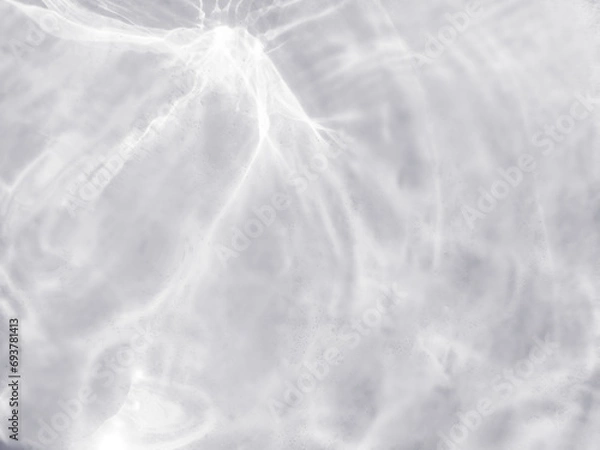 Fototapeta White wave abstracts or natural rippled water texture background Water waves in sunlight. Blurred transparent white colored clear calm water surface texture with splashes and bubbles. 