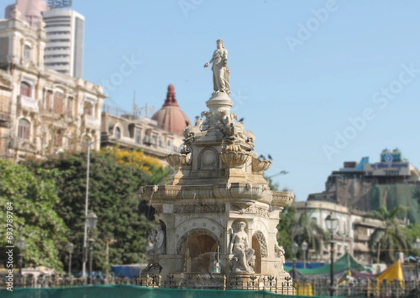 Fototapeta Flora Fountain is a Fountain located at the Hutatma Chowk is an ornamentally sculpted architectural heritage monument in Mumbai, India