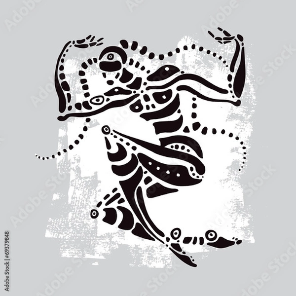 Fototapeta African dancer. Ethnic Vector illustration.