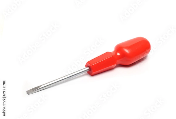 Obraz small flat screwdriver with a red handle