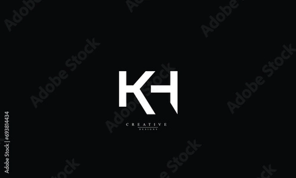 Fototapeta Alphabet letters Initials Monogram logo KH HK K H