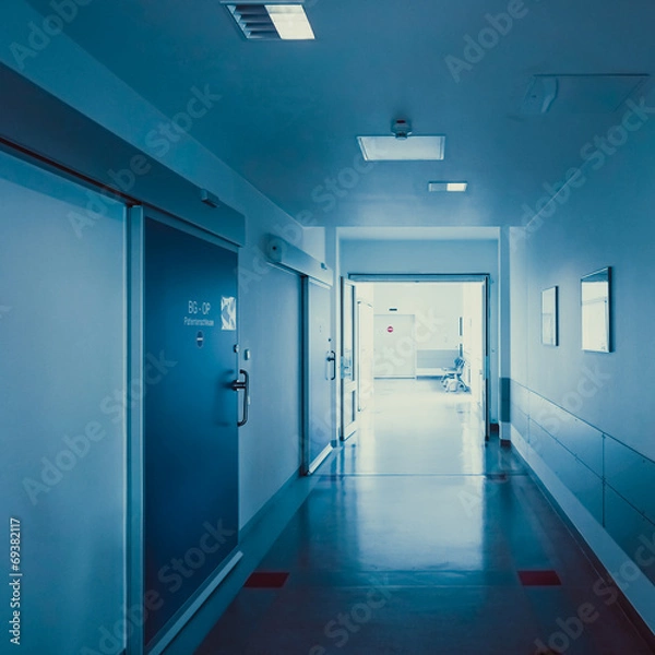 Fototapeta hospital corridor. hospital hallway. hospital interior