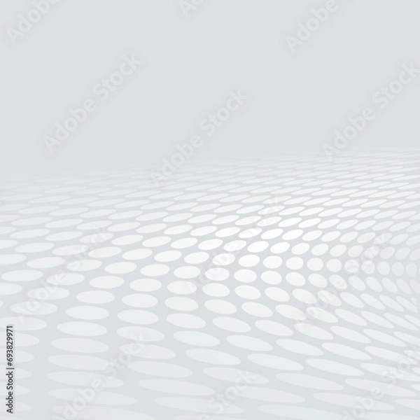Obraz Halftone effect curved lines abstract perspective background.