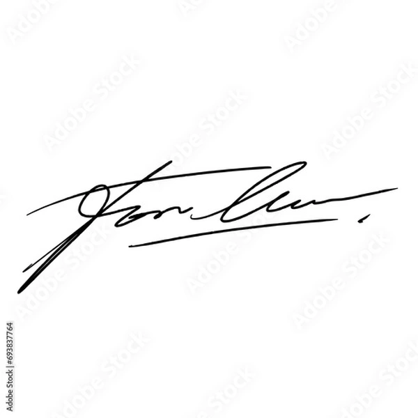 Fototapeta Abstract signature idea starting with the letter F. Vector with black writing color and transparent background.
