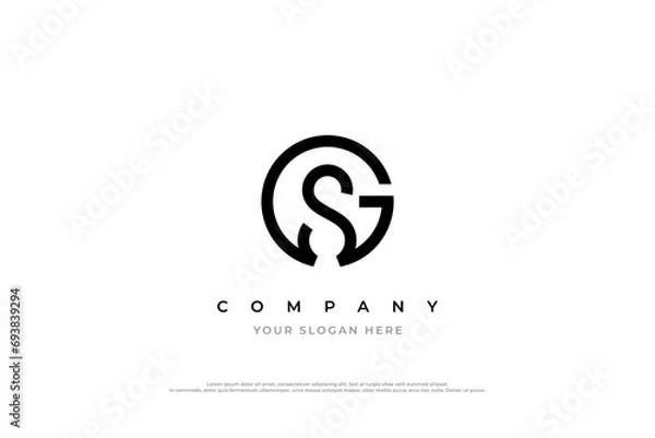 Obraz Initial Letter SG Logo or GS Monogram Logo Design