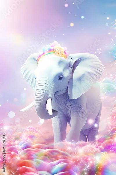 Fototapeta elephant in the sky, Generative AI 
