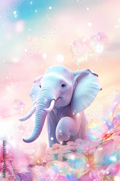 Fototapeta elephant in the sky, Generative AI