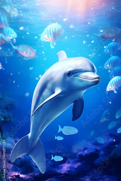 Fototapeta dolphin in the water, Generative AI 