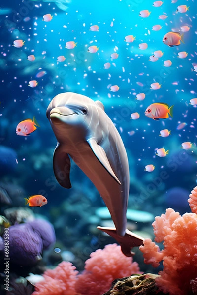 Fototapeta fish in the water, Generative AI