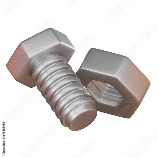 Obraz Screws Construction Tools Icon for Engineering Projects. 3D render