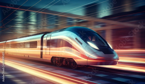 Obraz fast moving train in motion