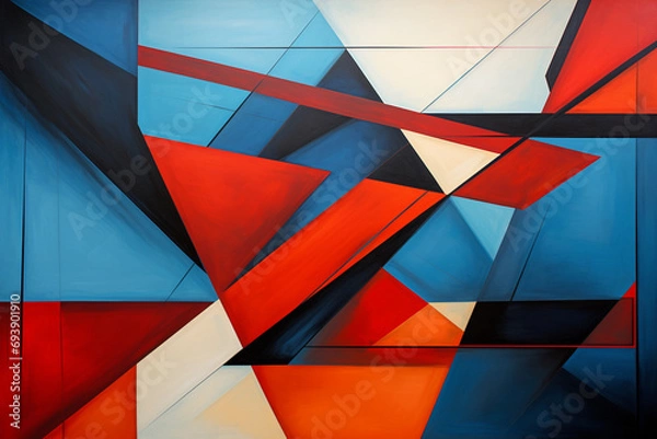 Fototapeta Bold and angular shapes in a dynamic composition, conveying the strength and impact of certain abstract ideas.