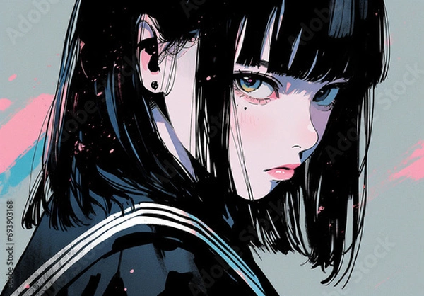 Obraz かわいい　女子高校生　