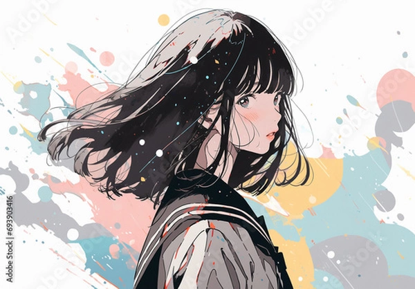 Obraz かわいい　女子高校生　