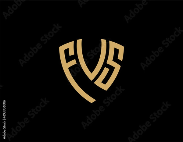 Fototapeta FVS creative letter shield logo design vector icon illustration	
