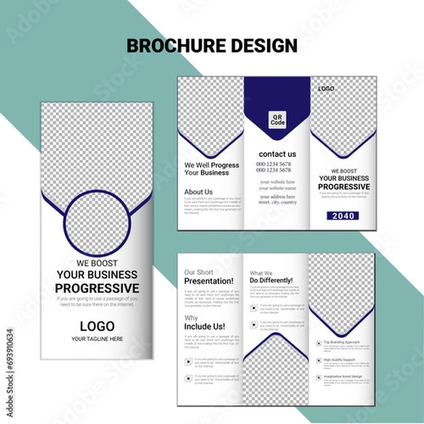 Obraz This is a Brochure design . Clean, standard colors, and beautiful and elegant writing. Which will help you expand your business.
